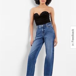 Express NWT  Body Contour Black Velvet Bustier  Sz S Ret $54